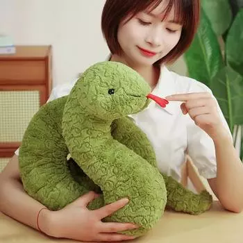 80/120/160 см гигантская зеленая змея плюшевая игрушка кукла подушка мягкая плюшевая змея забавная вечеринка розыгрыш реквизит украшение для дома гостиная 80cm