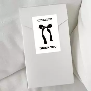 80~120 шт. Простая черно-белая этикетка-бант с расширенным смыслом, наклейка для благодарственной подарочной упаковки, коробка, сумка, пузырчатая почтовая наклейка