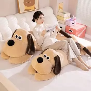 80-120 см гигантская мягкая длинная плюшевая подушка для собак, плюшевый щенок, украшение для дома, диванная подушка, детский подарок на праздник для девочек, игрушки 80cm