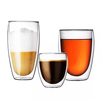 80/250/350/450 мл термостойкая стеклянная чашка для сока с двойными стенками, молоко, кофе, вода 250ml прозрачный