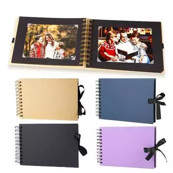 80 черных страниц DIY Craft Альбом Скрапбукинг Бумага Фотоальбом для Подарков на Годовщину Свадьбы Памятные Книги Скрапбукинг fotografico синий