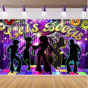 80-е Дискотека Them Party Украшения Полиэстер Баннер Лихорадка Танцор Радио Скейтборд Граффити День Рождения Фон 180*110 см