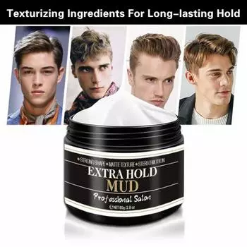 80 г матовая грязь для волос, профессиональный салонный гель для укладки, длительная фиксация, формула без перхоти, гель для укладки для мужчин