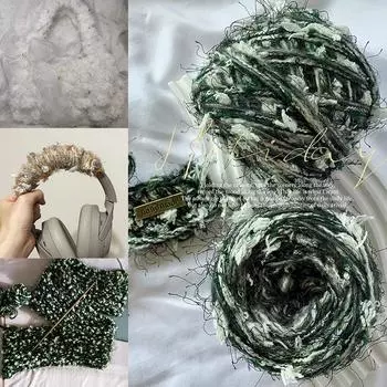 80 г/моток Элегантная мягкая смешанная пряжа для самостоятельного вязания крючком шарфа, шапки, свитера и сумки