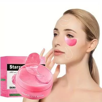 80 г Золотая маска для глаз увлажняет и питает кожу в течение длительного времени, избавляя от проблем с глазами. Маска для глаз «Звездное небо» от Rose 80g