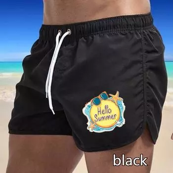 80 Летние мужские быстросохнущие плавки с принтом, спортивные штаны, купальники, пляжные шорты, шорты для бега M чёрный