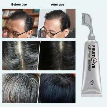 80 мл крем-краска для черных волос, легко закрашивает седые волосы, не требует подготовки, фруктовый аромат, растительные экстракты, красящая мазь чёрный