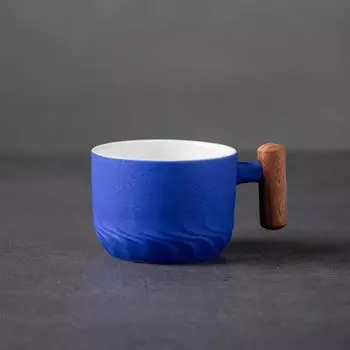 80 мл ретро andmade деревянная ручка кофейная чашка керамический фильтр чайная кружка однотонная градиентная глазурь кофейная чашка чайная чашка для офиса дома 51-100ML