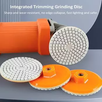 80 мм 3-дюймовый алмазный полировальный круг, интегрированный диск для обрезки и полировки камня, зернистость гранита 150 оранжевый