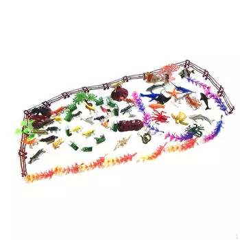 80 предметов, модель животных, детские развивающие игрушки, поделки, сувениры для вечеринок, набор фигурок животных