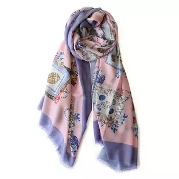 80 шерстяных шарфов с цифровой струйной печатью на осень и зиму, затеняющие шали и шарфы для двойного использования осенью и зимой фиолетовый