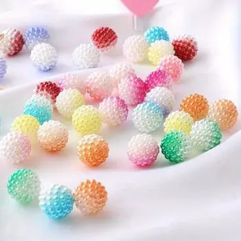 80 шт. 12 мм двухцветный градиентный шарик Waxberry, круглый искусственный жемчуг, аксессуар для волос, плетеный материал, аксессуар, смоляные ягодные бусины, ассортимент жёлтый