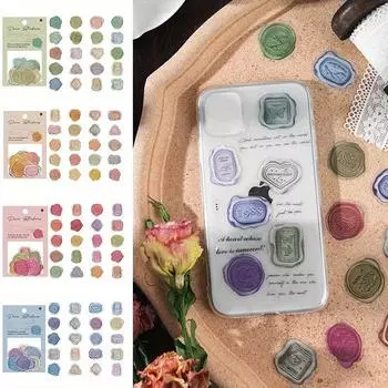 80 шт./2 пакета, кавайные канцелярские наклейки, винтажные огненные краски, дневник, планировщик, декоративные мобильные наклейки, скрапбукинг, сделай сам, ремесленная наклейка 2pcs оранжевый