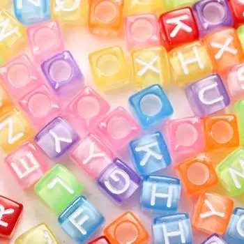 80 шт. 6 мм акриловые кубические подвески квадратные буквы свободные бусины для изготовления ювелирных изделий своими руками аксессуары для браслетов материалы ручной работы
