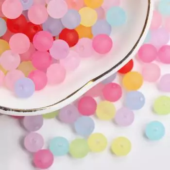 80 шт. 6 мм полупрозрачные цветные акриловые бусины с глазурью для изготовления ювелирных изделий DIY ремесла ювелирные аксессуары 6mm 80Pcs