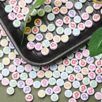 80 шт. 7 мм россыпью акриловые крестообразные модные бусины для изготовления ювелирных изделий своими руками ожерелье серьги браслет брелок аксессуары материалы