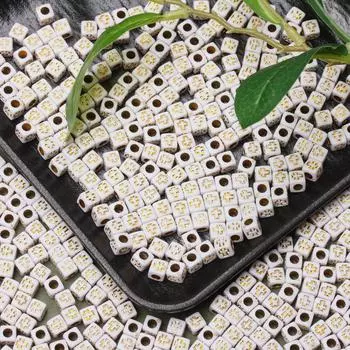 80 шт. акриловые 6 мм свободные бусины с квадратным крестообразным узором для изготовления ювелирных изделий своими руками аксессуары для браслетов