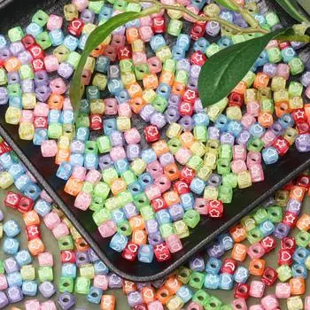 80 шт акриловые бисерные украшения 6 мм Звезда Луна узор бусины-разделители подходят для DIY ожерелье браслет изготовление ювелирных изделий