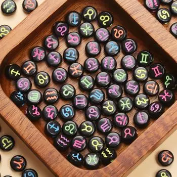 80 шт. акриловый материал с луной и звездой из бисера 6 мм для изготовления ювелирных изделий «сделай сам», ожерелье, брелок, принадлежности для рукоделия