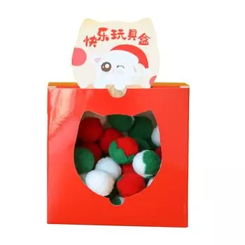 80 шт. бесшумная плюшевая игрушка-мяч для кошек уменьшает скуку, веселые красочные эластичные интерактивные игрушки для кошек, мячи для K