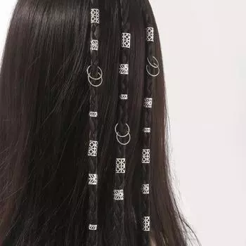 80 шт. дреды локоны полые кольца для волос металлические манжеты зажимы для волос косички трубочки для косичек серебряный