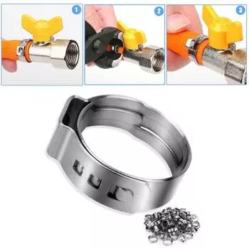 80 шт. хомутов для шланга из нержавеющей стали с одним ушком, устойчивых к коррозии, широко используемых