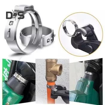 80 шт. хомутов для шланга из нержавеющей стали с одним ушком, устойчивых к коррозии, широко используемых зажимных фитингов с одним ушком 1 Set