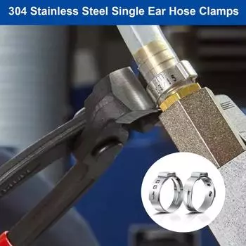 80 шт. хомутов из нержавеющей стали с одним ушком, обжимные хомуты для шланга, бесступенчатые обжимные кольца, зажимные хомуты, простые в использовании