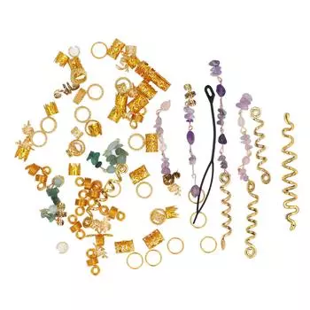 80 шт., кольца для дредов для волос, изысканные узоры, стразы, плетение волос из сплава, ювелирные изделия Coi