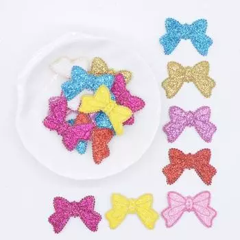 80 шт./лот 3 см блестящий кожаный галстук-бабочка нашивки аппликации DIY ремесла швейные принадлежности головные уборы шляпа Декор Скрапбукинг разноцветный