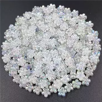 80 шт./лот 7 мм россыпью акриловые бусины сливы цветки смешанные разделительные бусины для изготовления ювелирных изделий своими руками браслет ожерелье аксессуары ручной работы ювелирные изделия аксессуары 7mm*4mm 80pcs/Pack белый