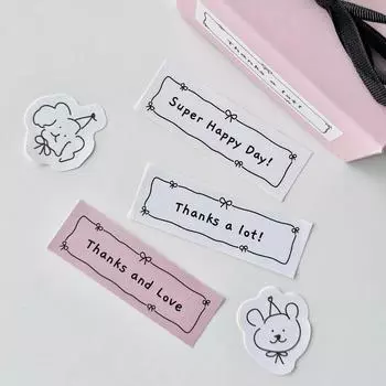 80 шт. милые наклейки с бантом на этикетке INS для вечеринки по случаю дня рождения, подарочная коробка для торта, букета, украшения своими руками, упаковка для выпечки, картонная этикетка