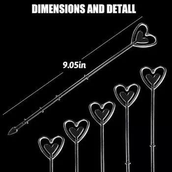 80 шт. Пластиковые держатели для карточек с цветами, держатели для карточек с цветочным узором, прозрачное сердце для цветочного букета, украшения для свадьбы, Дня святого Валентина, вечеринки чистый