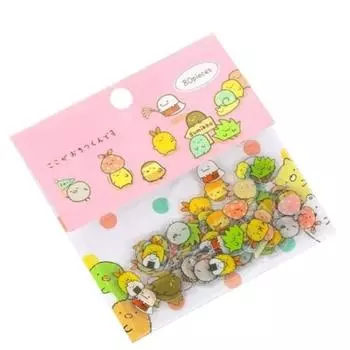 80 шт. разноцветные канцелярские наклейки, милый японский мультяшный стикер, сумка