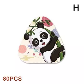 80 шт. Треугольные наклейки для упаковки рисовых шариков, наклейки для суши на сумку с водорослями нори, онигири, инструменты для форм для приготовления суши, аксессуары для бэнто