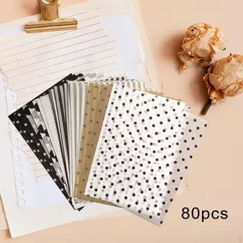 80 шт., упаковочная бумага для букета, в горошек, водонепроницаемая, простая, универсальная, с цветочным рисунком