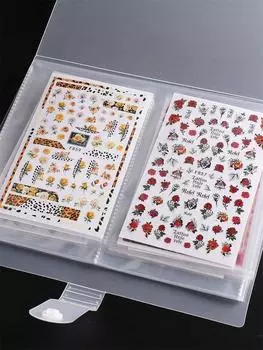 80 слотов для хранения наклеек для дизайна ногтей Пустой альбом Наклейки для коллекционирования Органайзер Держатель Дисплей Блокнот Маникюрные инструменты чистый
