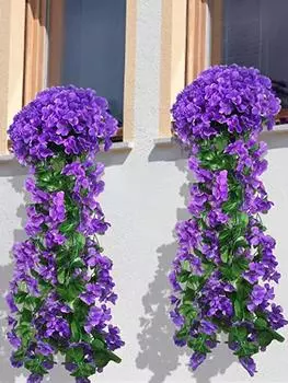 80 см цветы плюща, реалистичные висячие растения, искусственные висячие цветы для улицы, дома, свадьбы, сада, двора, подвесные корзины, глициния, гирлянда, украшение фиолетовый