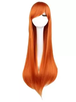 80 см длинный прямой парик для косплея в стиле аниме - европейский и американский стиль