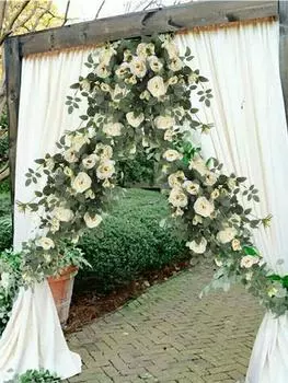 80 см искусственная роза, искусственные цветы, подвесные растения, подвешиваемые с подносом из ротанга, искусственный цветок, настенный декор, подвесной для сада, свадебное украшение красный