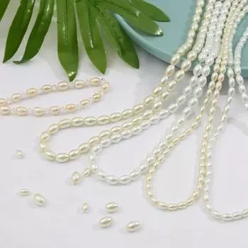 80 см стеклянные искусственные жемчужины бусины белые цвета слоновой кости овальные бусины для изготовления ювелирных изделий своими руками ожерелье браслет серьги фурнитура 4x6mm слоновая кость