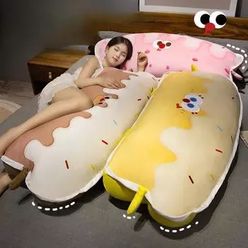 80 см супер милая мягкая кремовая подушка для тоста плюшевая игрушка подушка для сна кукла стул диван подушка кукла праздничные подарки на день рождения 80cm жёлтый