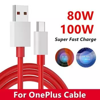 80 Вт 100 Вт Type C USB SUPERVOOC 2.0 кабель для быстрой зарядки для OnePlus 9R 10 Pro 10R 11 11R 12 13 Nord 2T 3 CE 2 3 Lite N300 Ace 2 2V 1m