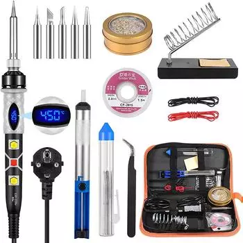 80 Вт цифровой электрический паяльник комплект с регулируемой температурой 220 В 110 В сварочный инструмент тепловой карандаш US Plug