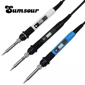 80 Вт паяльник, цифровая электрическая паяльная станция с регулируемой температурой, комплект сварочных инструментов 220 В 110 В, паяльная паяльная станция, ремонт чёрный