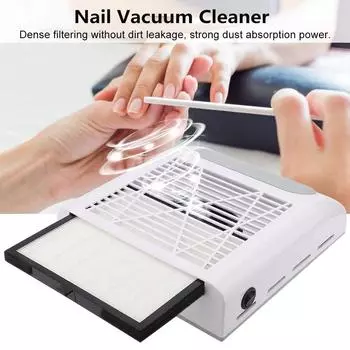 80 Вт Пылесос для ногтей Высокая мощность Пылесборник для ногтей Очиститель для маникюрного аппарата Оборудование для маникюрного салона EU Plug