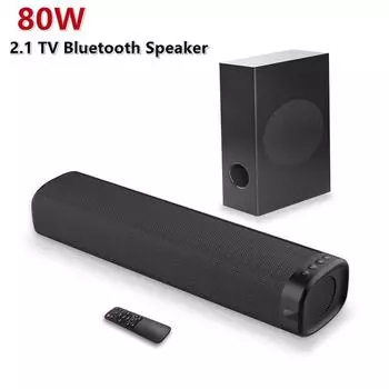 80 Вт звуковая система для домашнего кинотеатра Саундбар 2.1 ТВ Bluetooth динамик Поддержка оптического AUX коаксиального ТВ звуковая панель сабвуфер динамики коробка чёрный