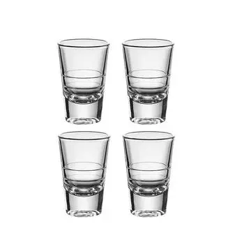 80ml 4pcs Set Bullet Cup Transparent Baijiu Goblet Thickened Wine Glass Vodka Beer Foreign Wine Glasses Suitable for Gift Giving 80ml