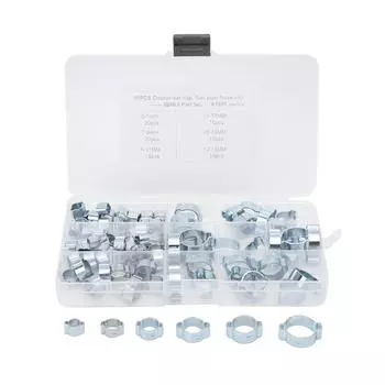 80 шт. двойной хомут для топливного шланга, зажимной автомобиль, дизайн на 360 градусов, 6 размеров