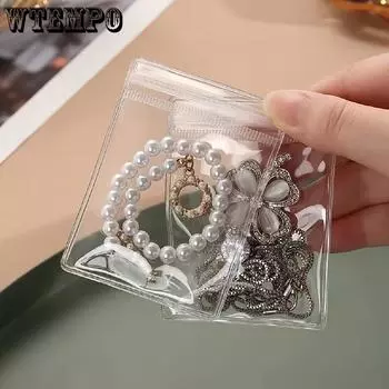 80pcs Jewelry Bags Small Self-Sealing Plastic Zip Clear PVC Lock Bags For Storing Bracelets Rings Earrings Ziplock Pouch Small Business Supplies 80pcs bags